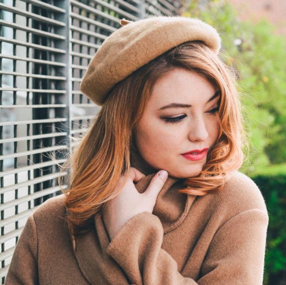 Felt Beret Hat-Camel